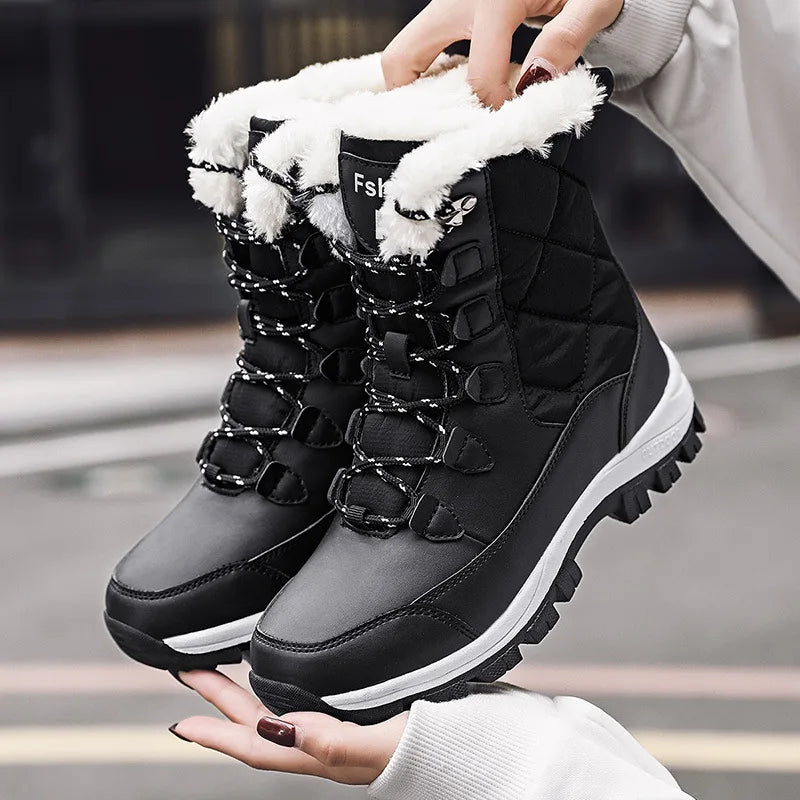Winter Women Boots High Quality Keep Warm Snow Boots Women Lace-up Comfortable Ladies Boots Chaussures Femme