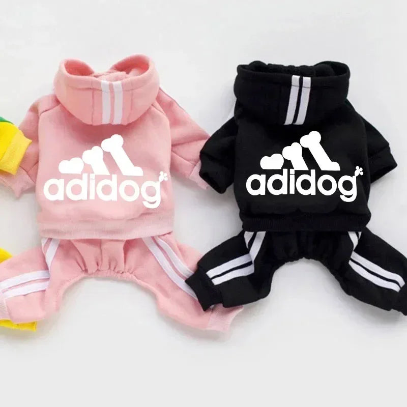 Winter Clothes for Small Dogs Adidog Dog Hoodie Fleece Overalls for Small Breeds Dogs Sport Puppy Sweatshirt 4 Legs Dog Jumpsuit
