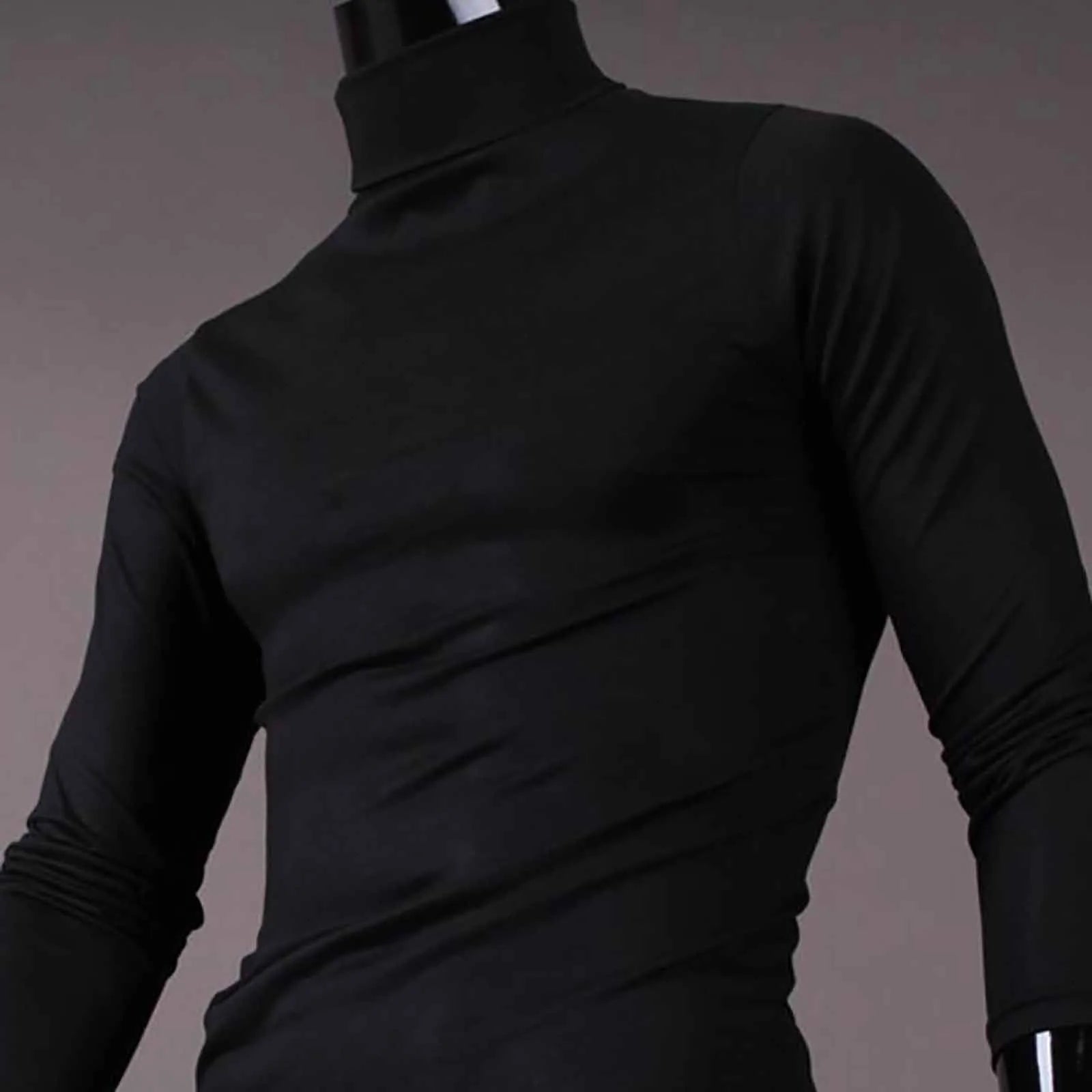 Thermal Underwear Tops Men Winter Clothes Thermal Shirt Autumn Men's Winter Tights High Neck Thin Slim Fit Long Sleeve T-shirt