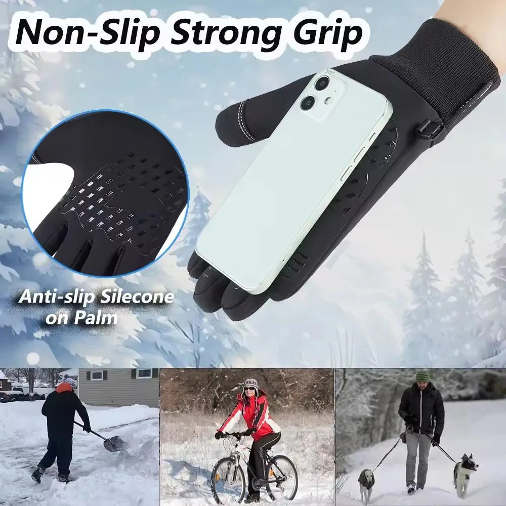 Winter Gloves for Men Women - Waterproof Thermal Glove for Cold Weather,for Running Cycling with Touchscreen Finger
