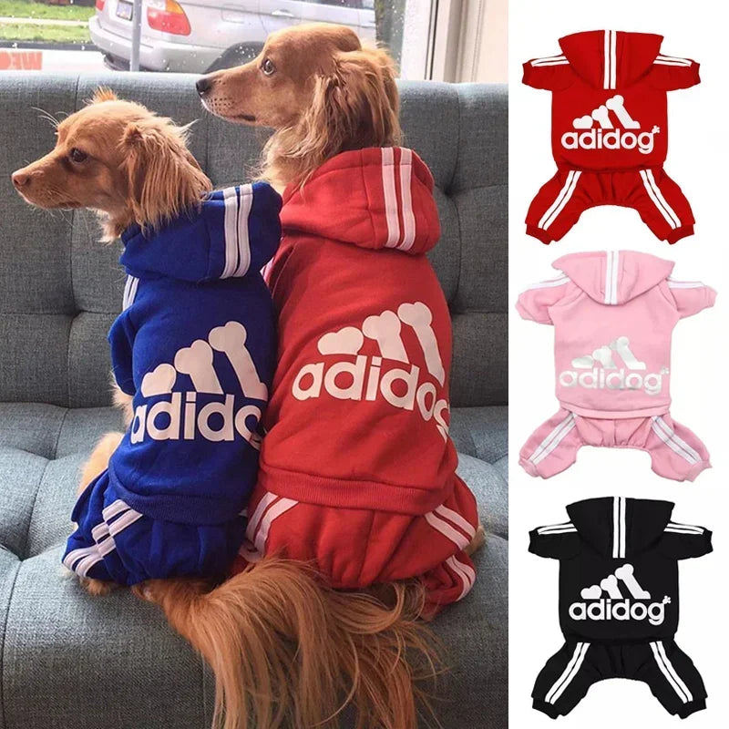 Winter Clothes for Small Dogs Adidog Dog Hoodie Fleece Overalls for Small Breeds Dogs Sport Puppy Sweatshirt 4 Legs Dog Jumpsuit