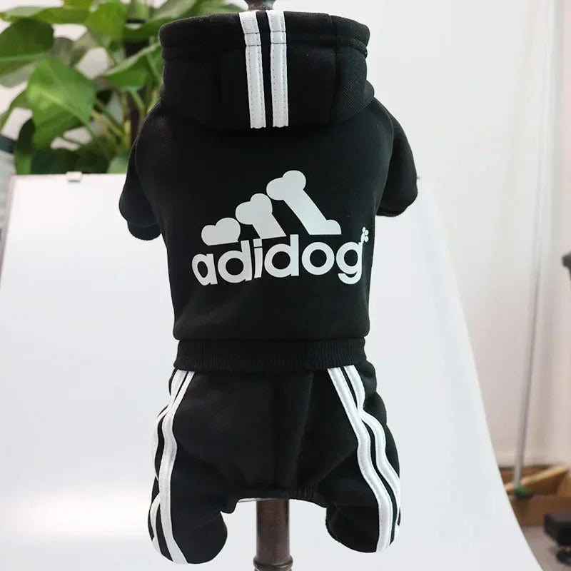Winter Clothes for Small Dogs Adidog Dog Hoodie Fleece Overalls for Small Breeds Dogs Sport Puppy Sweatshirt 4 Legs Dog Jumpsuit