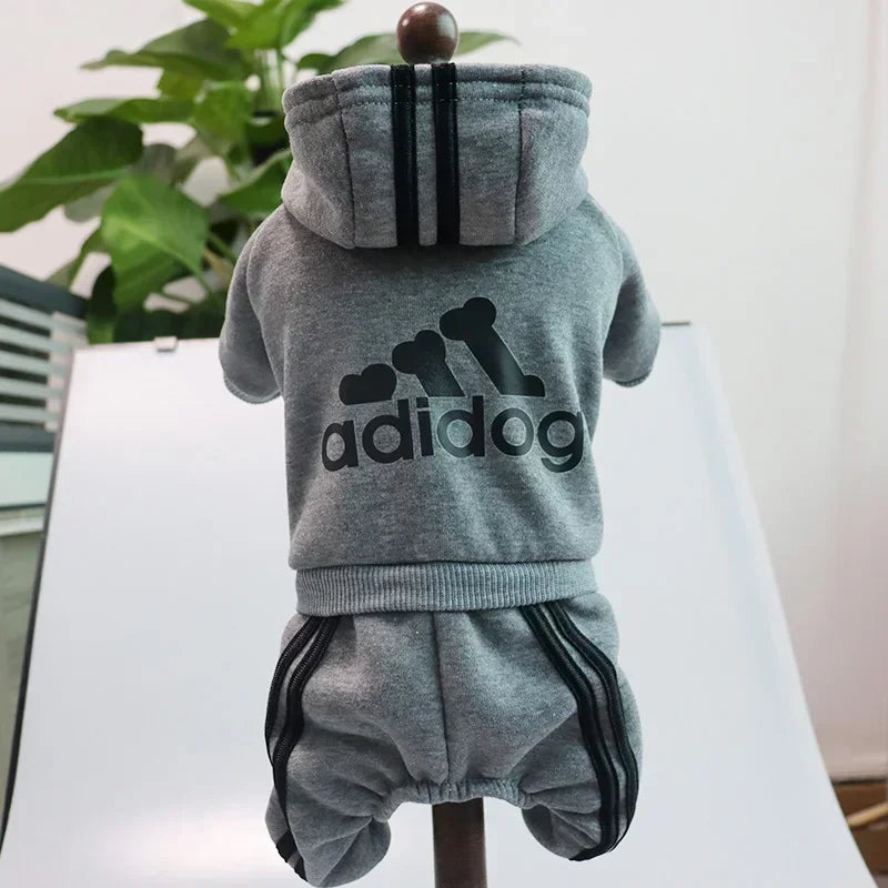 Winter Clothes for Small Dogs Adidog Dog Hoodie Fleece Overalls for Small Breeds Dogs Sport Puppy Sweatshirt 4 Legs Dog Jumpsuit