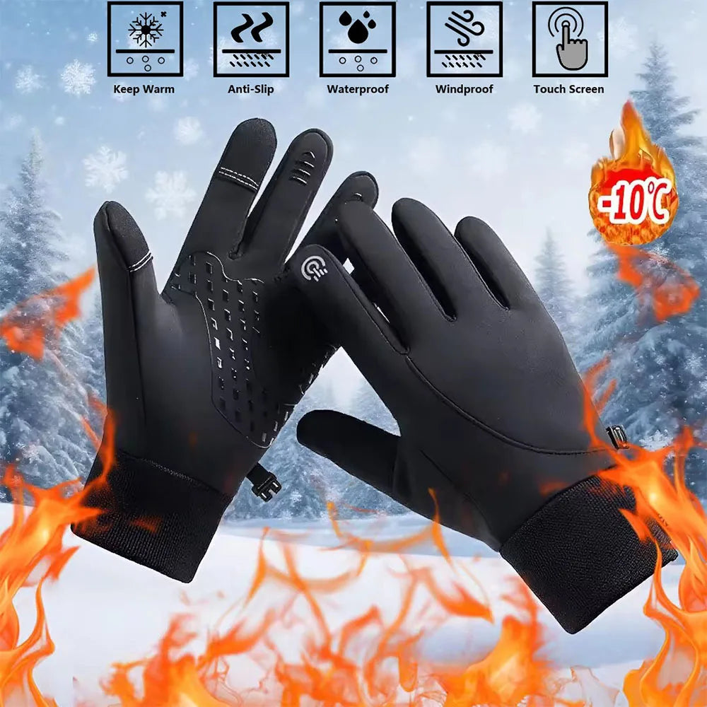 Winter Gloves for Men Women - Waterproof Thermal Glove for Cold Weather,for Running Cycling with Touchscreen Finger