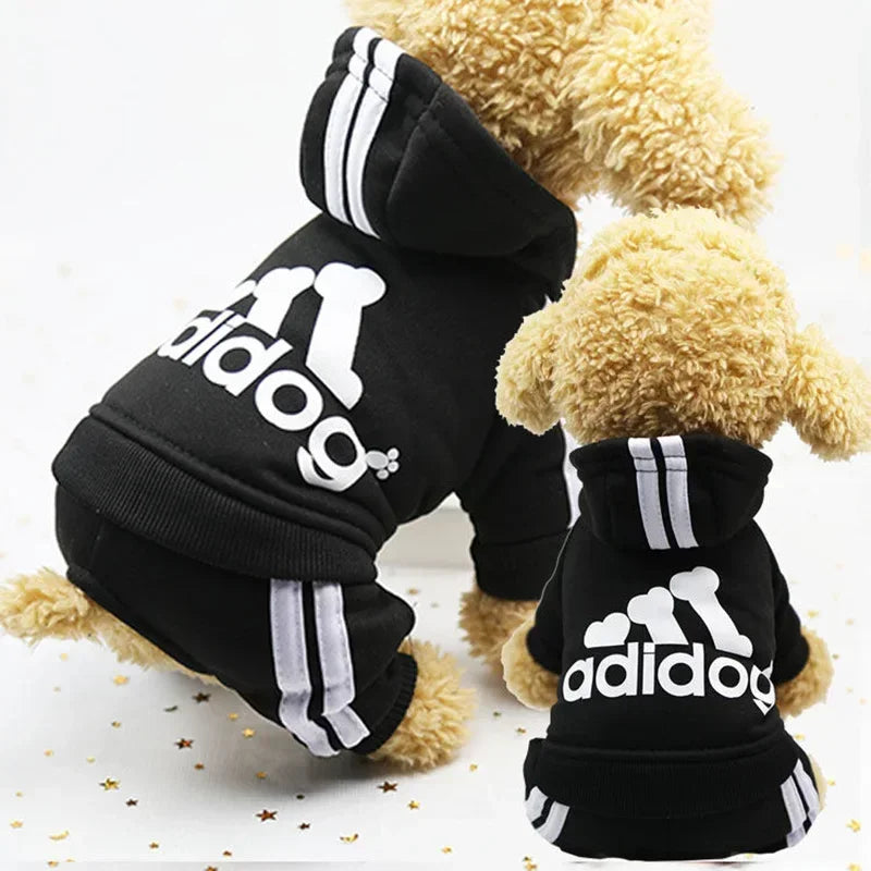 Winter Clothes for Small Dogs Adidog Dog Hoodie Fleece Overalls for Small Breeds Dogs Sport Puppy Sweatshirt 4 Legs Dog Jumpsuit