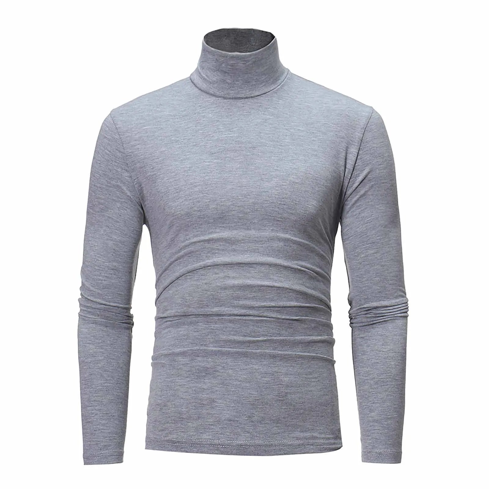 Thermal Underwear Tops Men Winter Clothes Thermal Shirt Autumn Men's Winter Tights High Neck Thin Slim Fit Long Sleeve T-shirt
