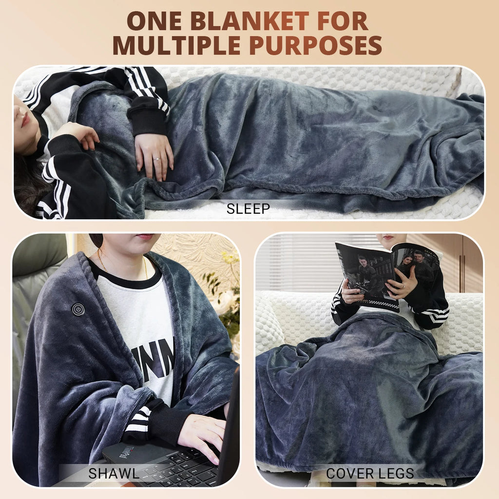Winter Warm Shawl Heating Warm Shawl Blanket Covering Outdoor Fast Heating Leg Blanket Suitable For Home Office