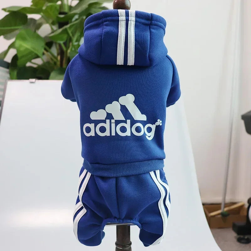 Winter Clothes for Small Dogs Adidog Dog Hoodie Fleece Overalls for Small Breeds Dogs Sport Puppy Sweatshirt 4 Legs Dog Jumpsuit