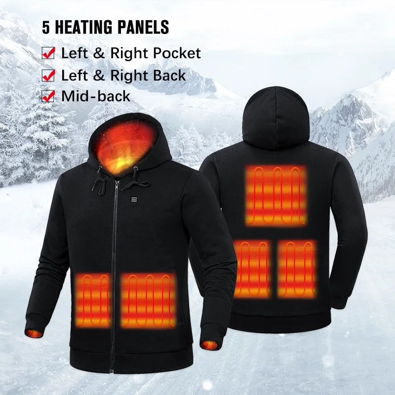 Men's Winter USB Heating  jacket Heated Hoodie Anime Hoodies Winter Men jackets streetwear Heated  Hoodies Sweatshirt Clothes