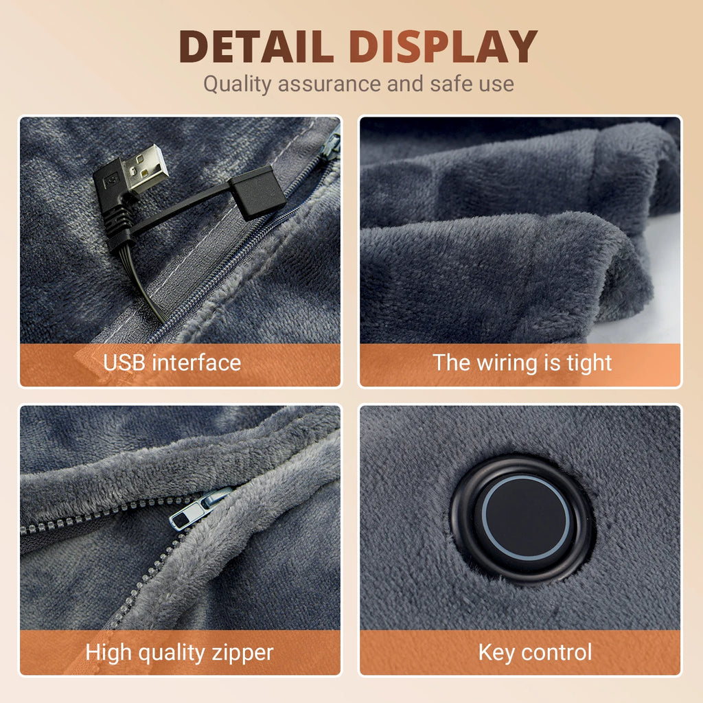 Winter Warm Shawl Heating Warm Shawl Blanket Covering Outdoor Fast Heating Leg Blanket Suitable For Home Office